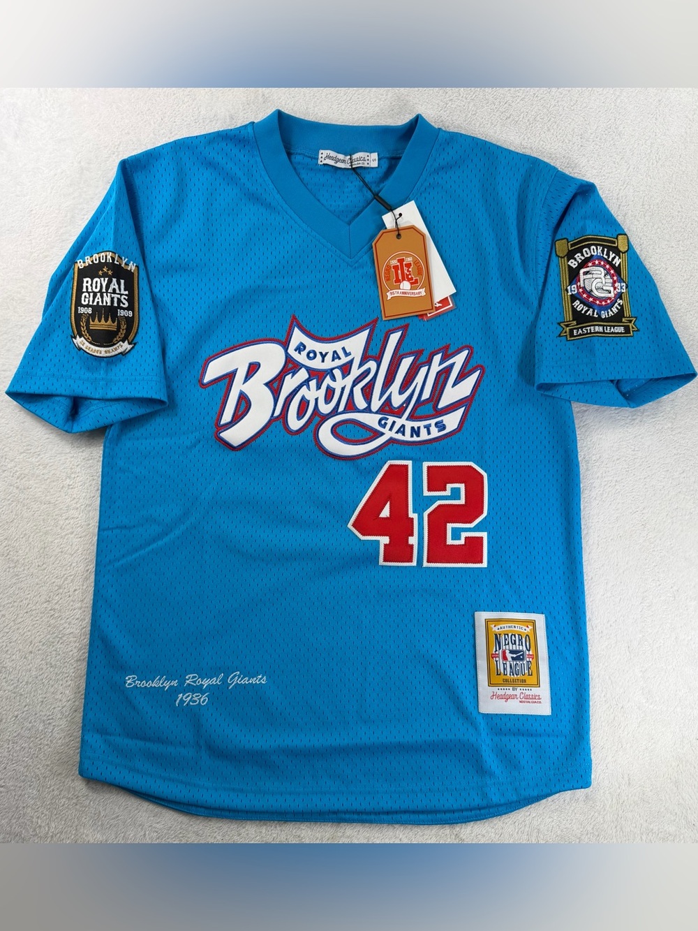 Headgear Classics Brooklyn Royal Giants Negro League #42 Jersey NWT S